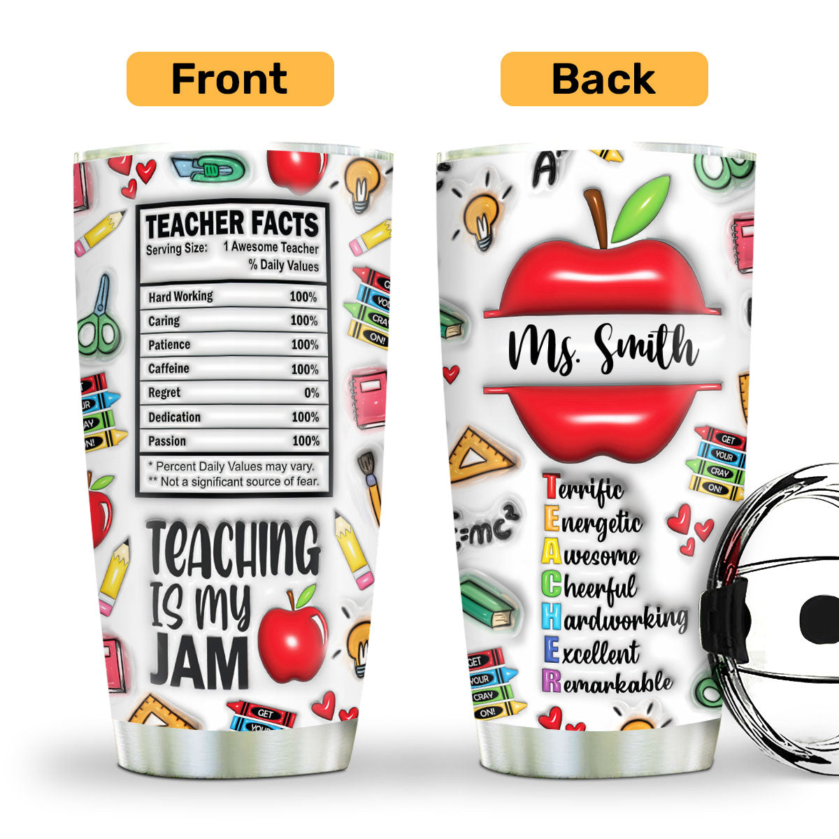 Teaching Is My Jam | Personalized Stainless Steel Tumbler JSSSTN23