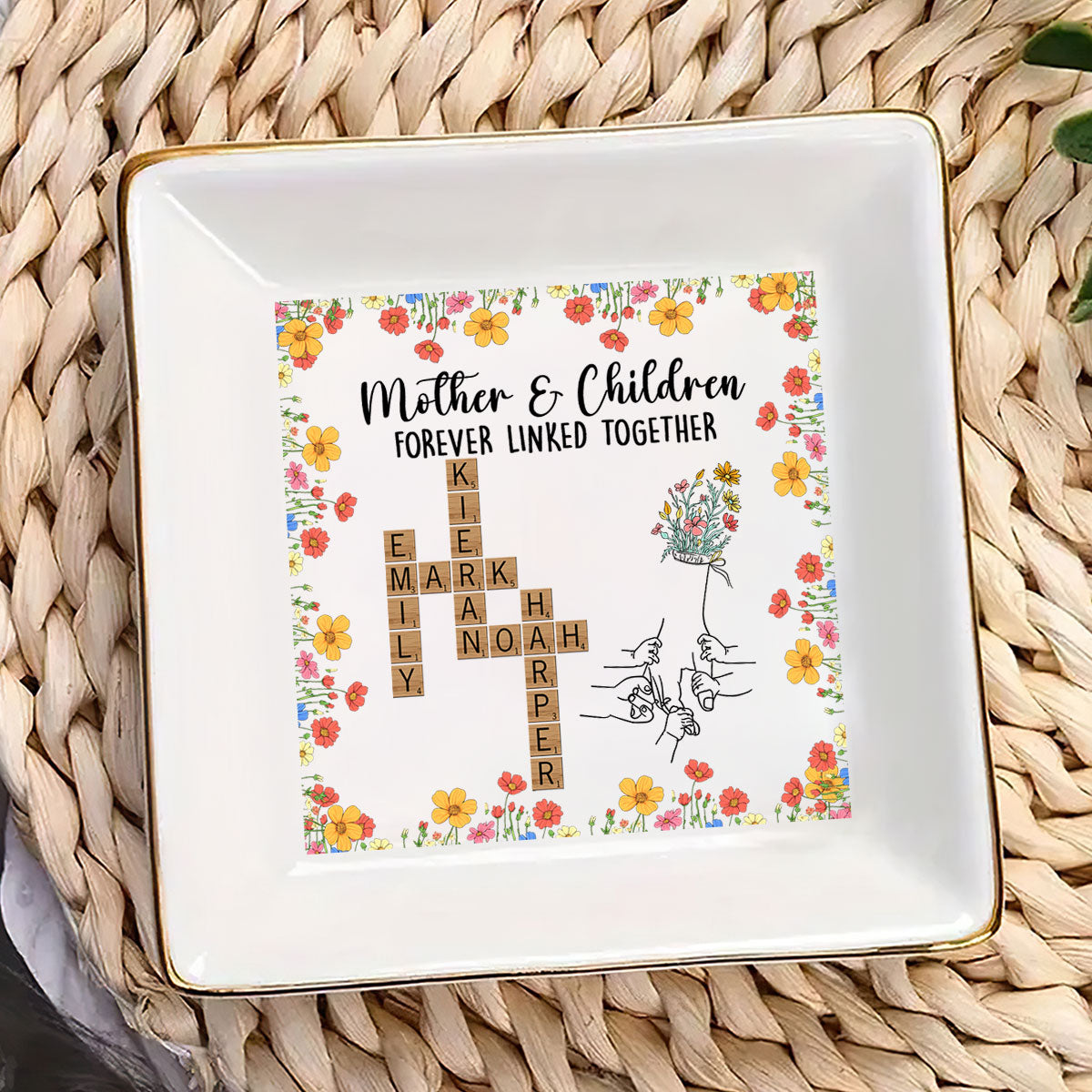 Mother And Child Forever Linked Together | Personalized Jewelry Dish