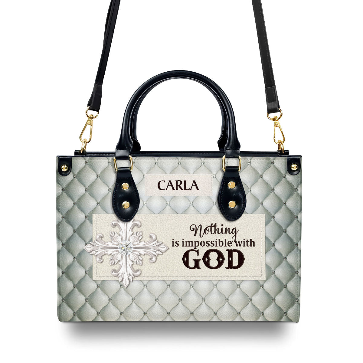 Nothing Is Impossible With God | Personalized Leather Handbag HH363