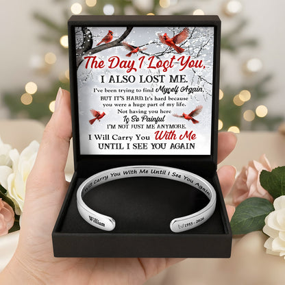 I Will Carry You With Me | Personalized Cuff Bangle Bracelet With Box