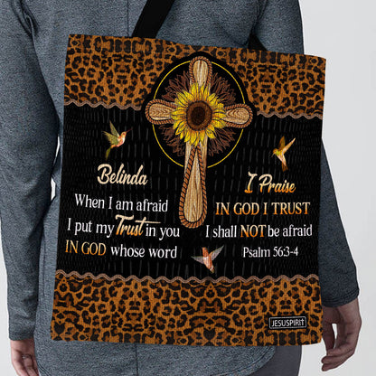 Stunning Personalized Tote Bag - In God, Whose Word I Praise NUM434