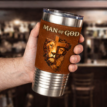 Man Of God | Personalized 20oz Leather Wrapped Tumbler