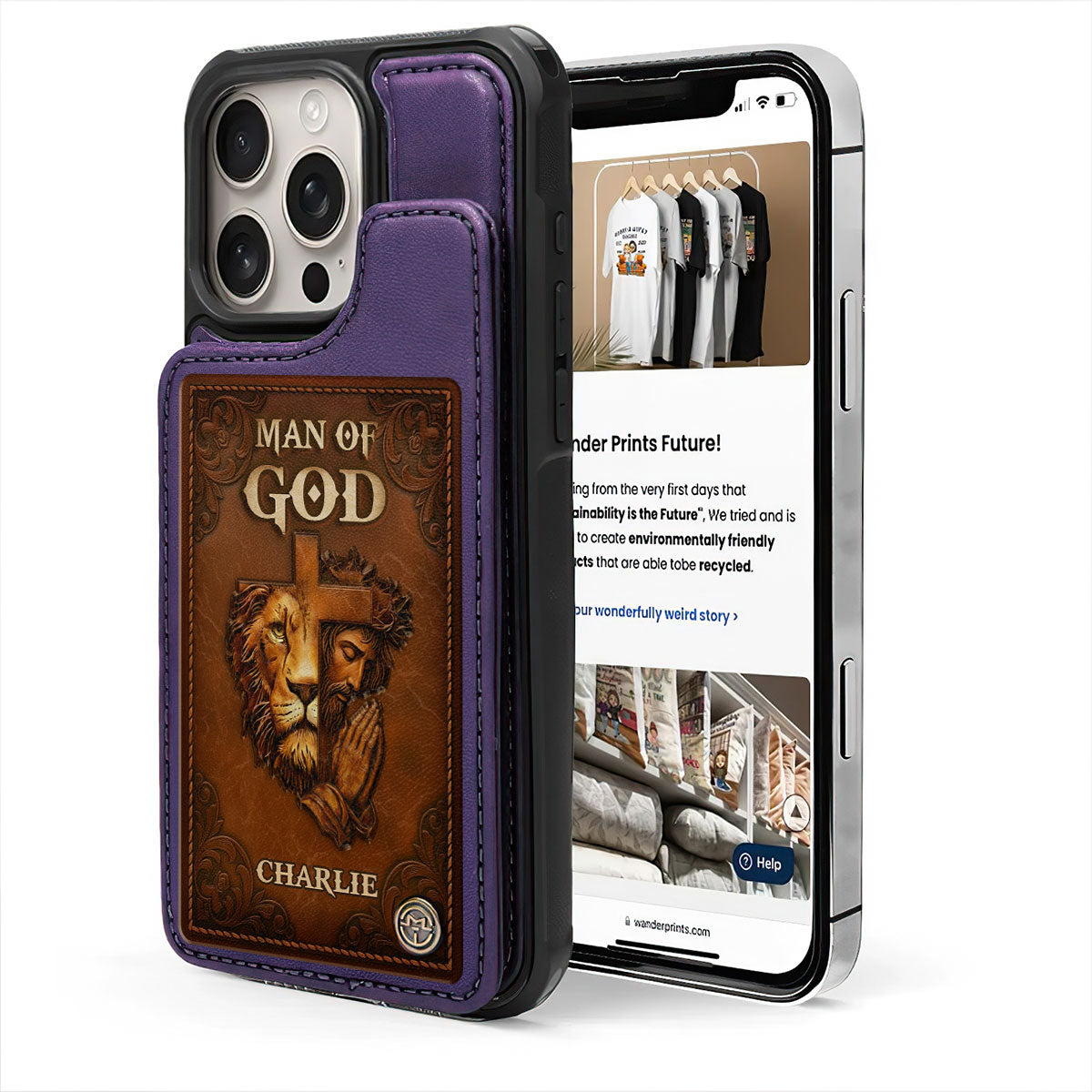 Man Of God | Personalized Leather Flip Wallet Phone Case