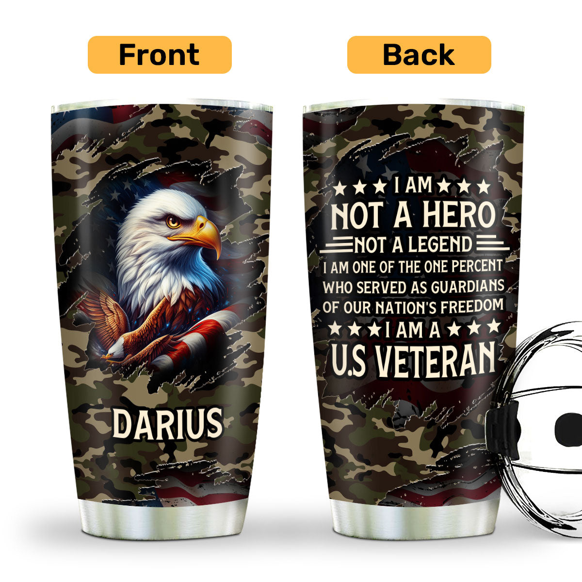 I Am A U.S. Veteran | Personalized Stainless Steel Tumbler JSSSTM1052