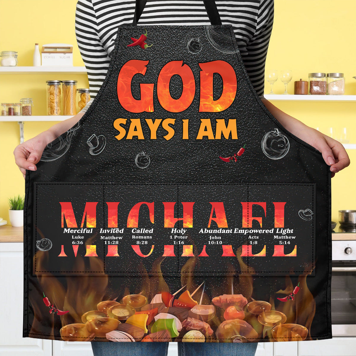 God Says I Am  | Personalized Apron With Pocket
