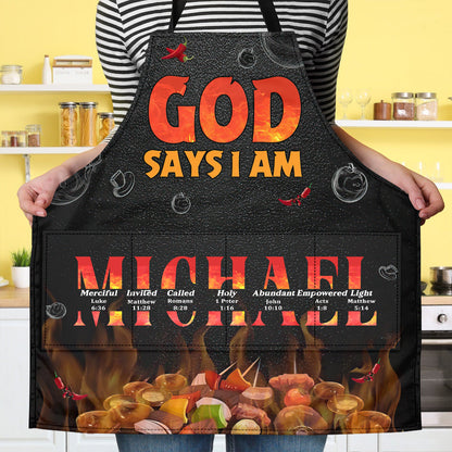 God Says I Am  | Personalized Apron With Pocket