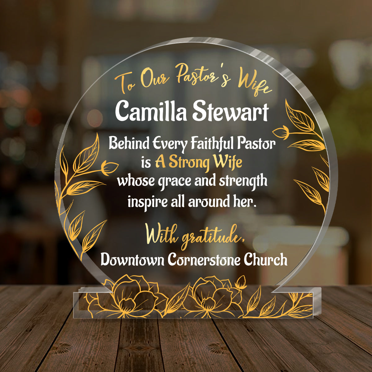 Behind Every Faithful Pastor | Personalized Custom Shaped Squared Acrylic Plaque
