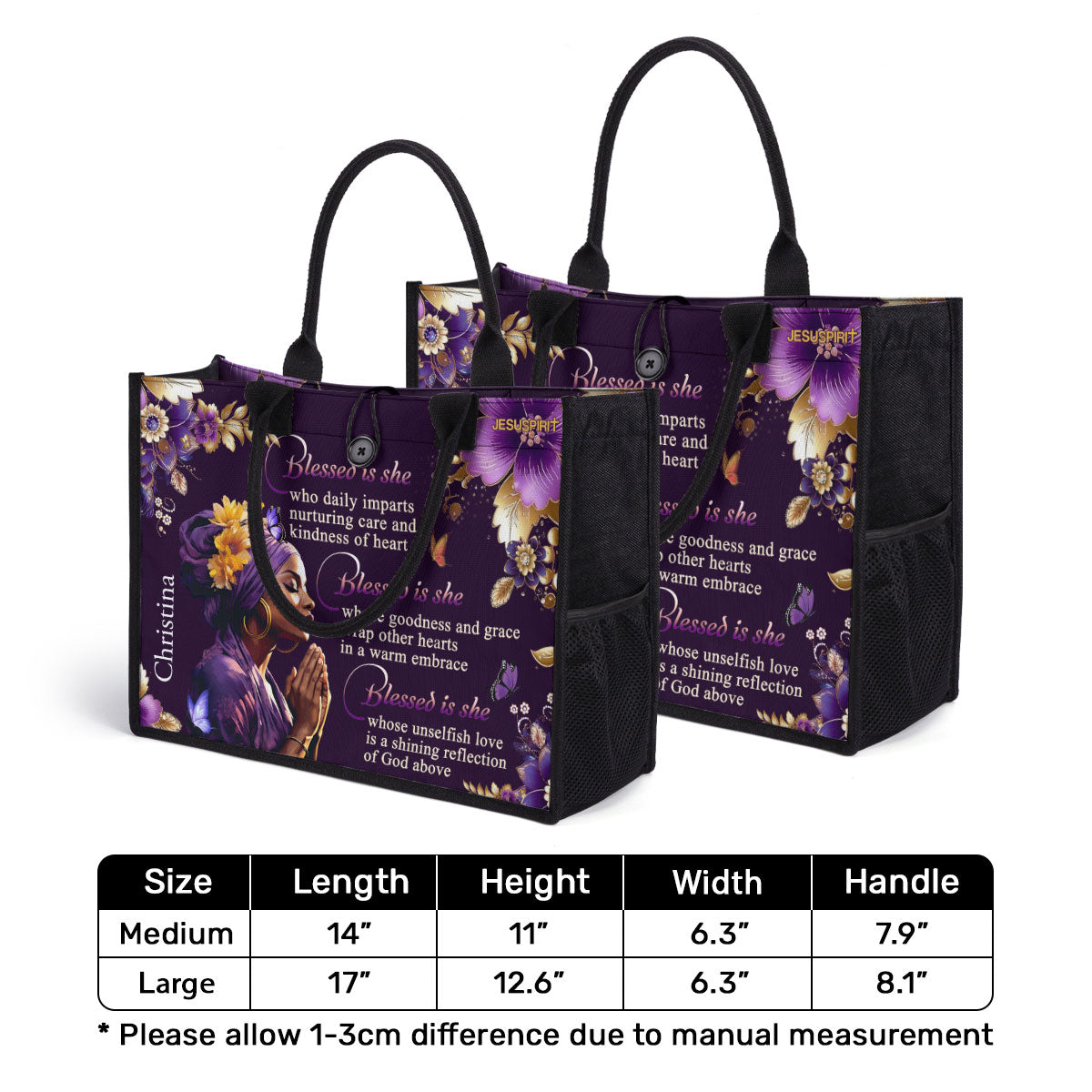 Blessed Is She - Personalized New Canvas Tote Bag CTBM749
