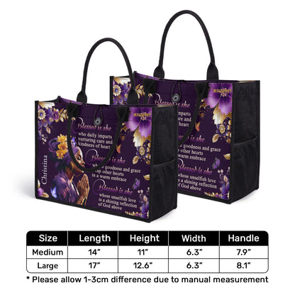 Blessed Is She - Personalized New Canvas Tote Bag CTBM749