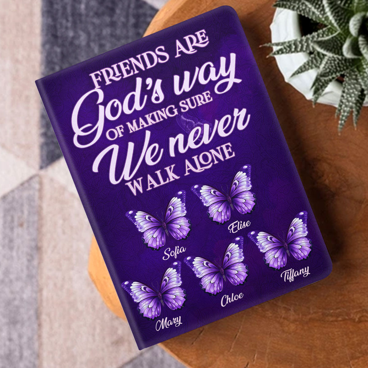 A Friend Is God's Way Of Making Sure We Never Walk Alone | Personalized Leather Cover Notebook