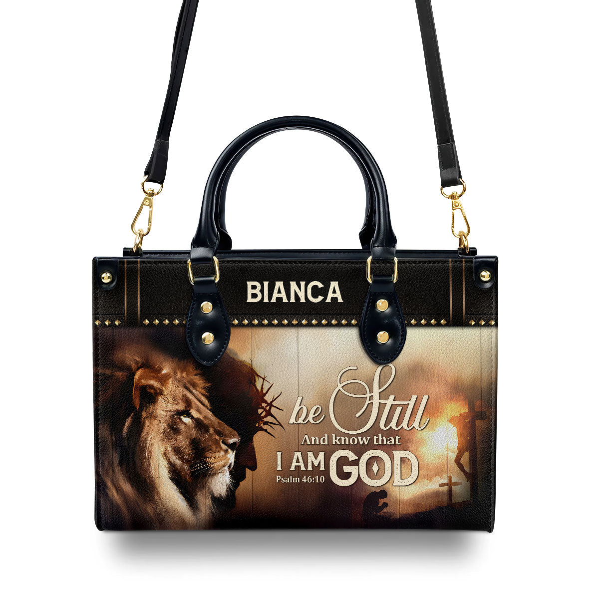 Be Still And Know That I Am God | Personalized Leather Handbag JSLHBPH1113TA