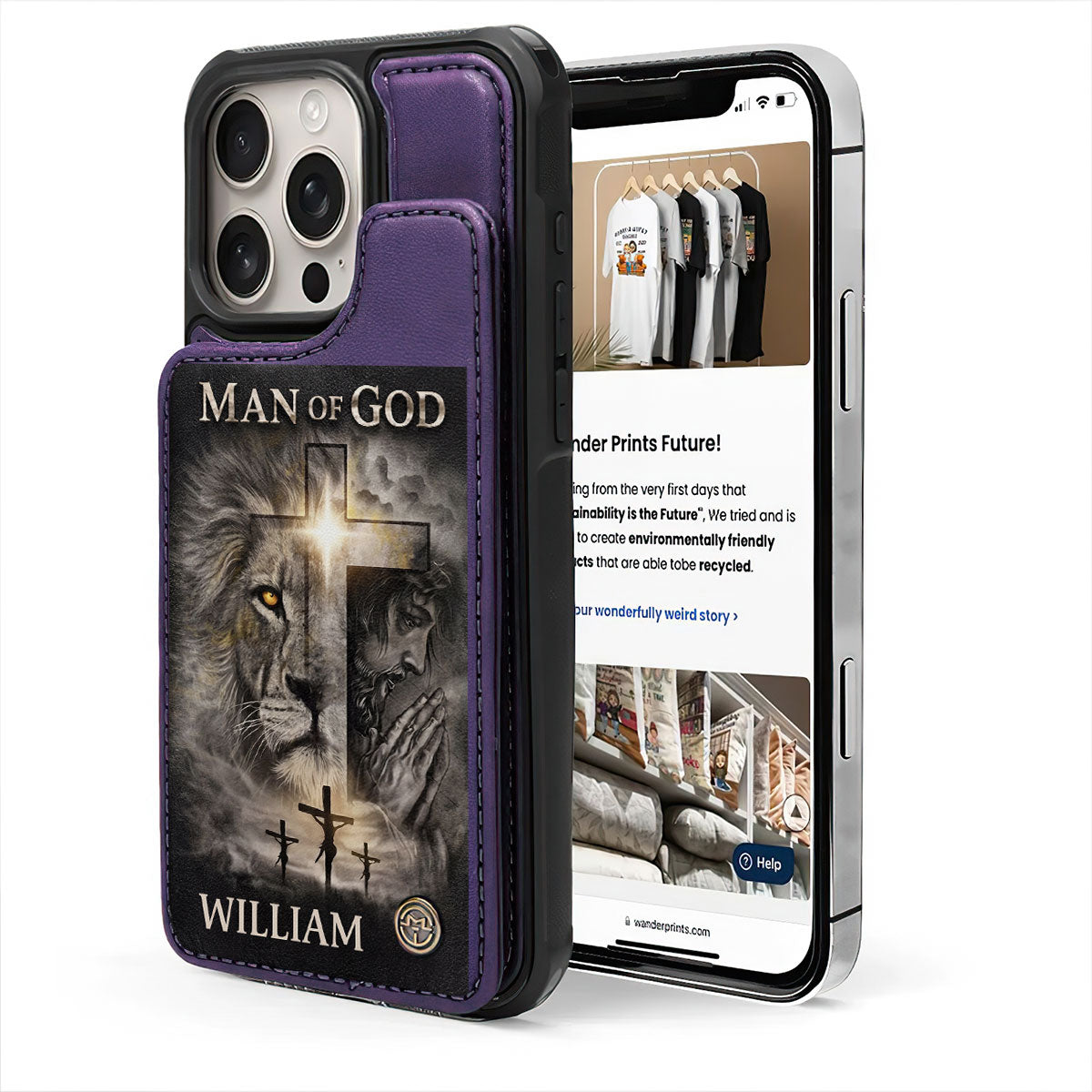 Man Of God | Personalized Leather Flip Wallet Phone Case