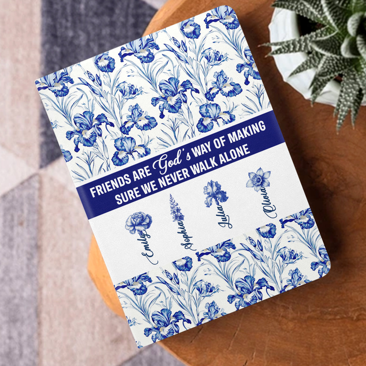 A Friend Is God's Way Of Making Sure We Never Walk Alone | Personalized Leather Cover Notebook