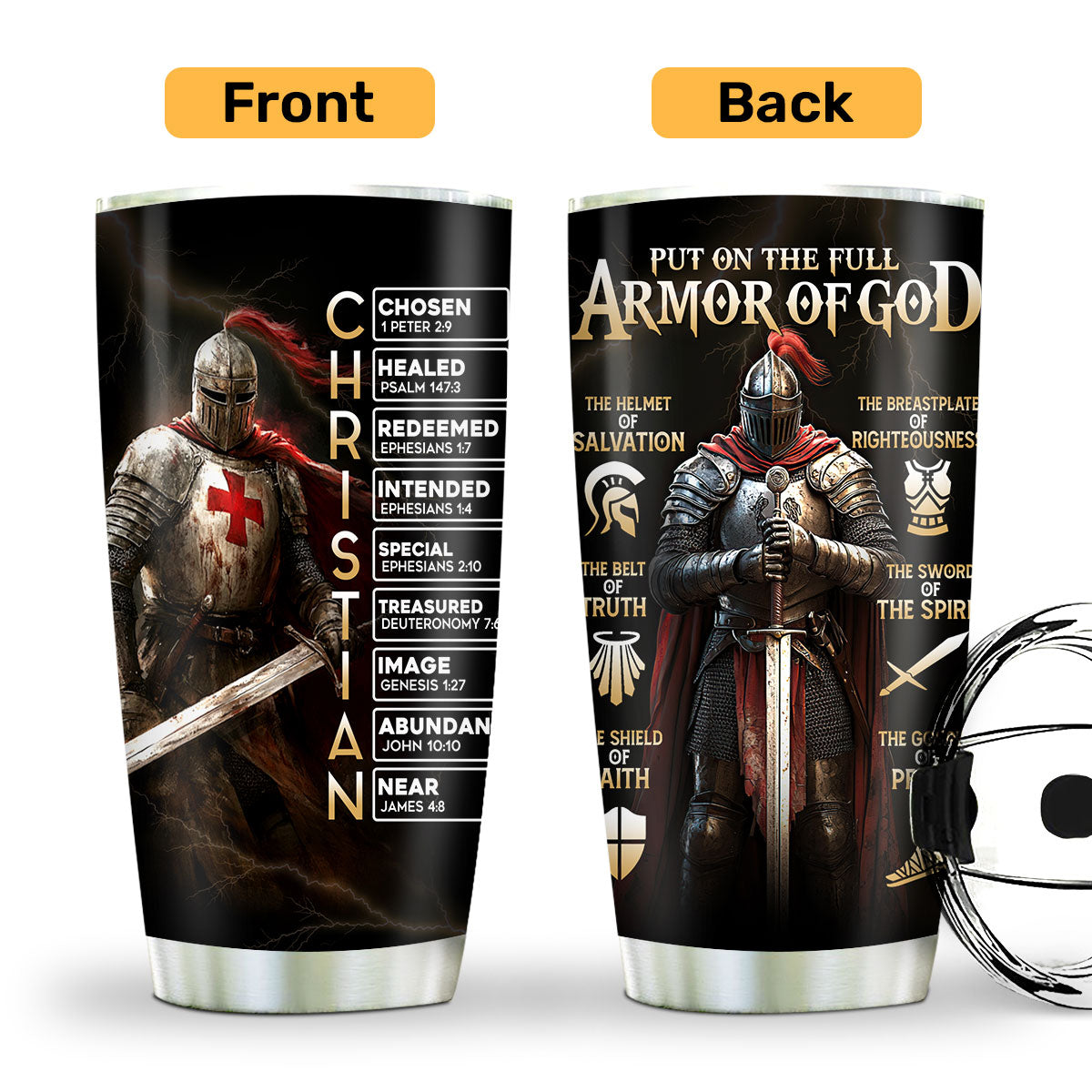 Put On The Full Armor Of God | Personalized Stainless Steel Tumbler
