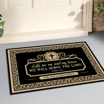 As For Me And My House We Will Serve The Lord | Personalized Doormat