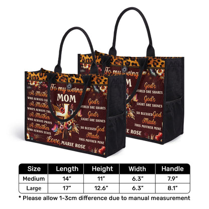 To My Loving Mom - Personalized New Canvas Tote Bag CTBM01