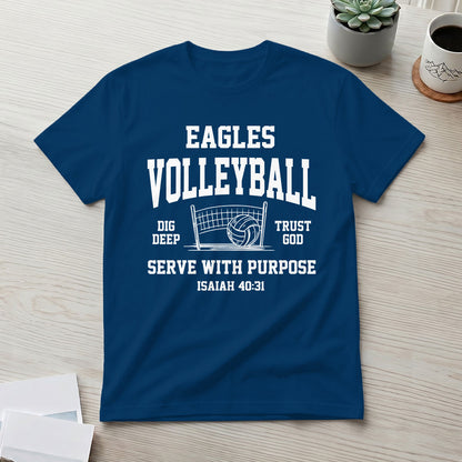 Volleyball Serve With Purpose | Personalized T-shirt With Front Back Design