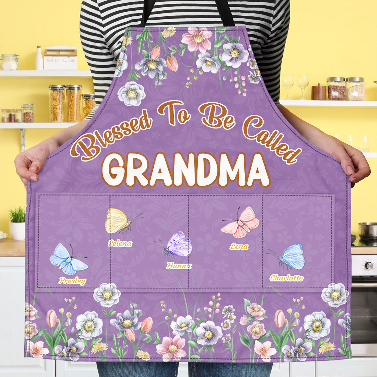 Blessed To Be Called Grandma | Personalized Apron With Packet