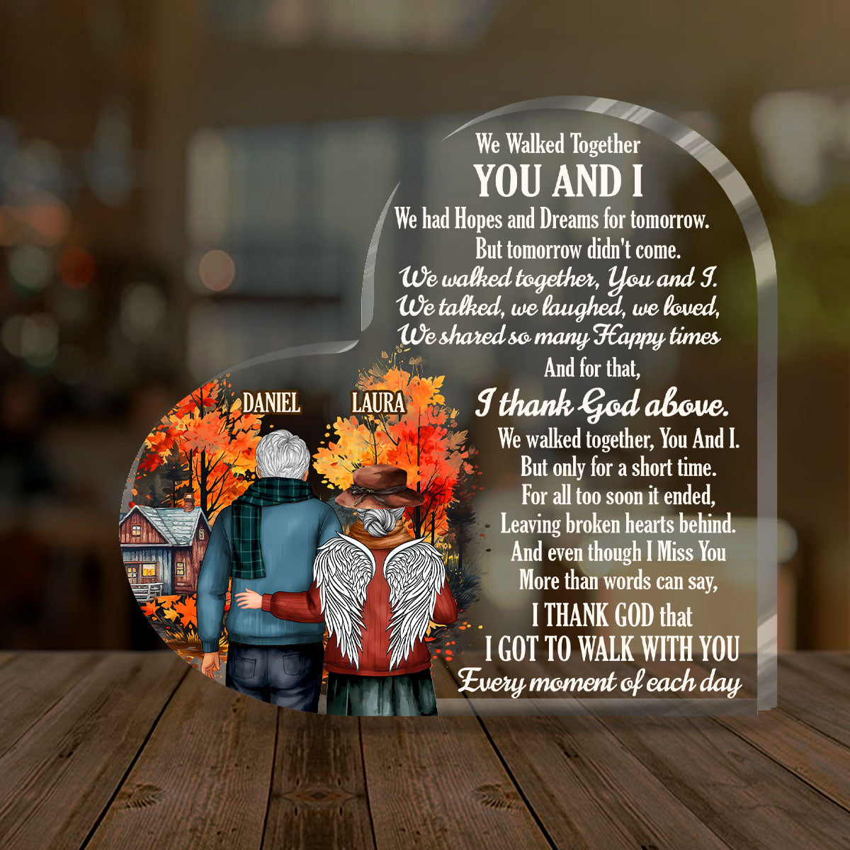 We Walked Together You And I | Personalized Custom Shaped Squared Acrylic Plaque