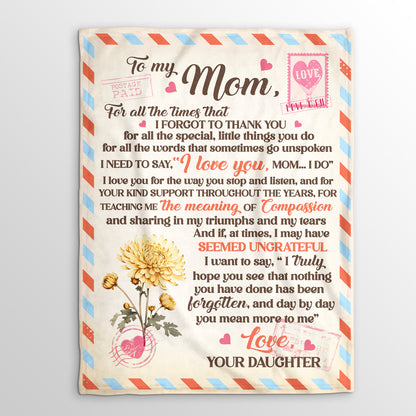 To My Mom My Dad Old Air Mail Blanket | Personalized Fleece Blanket