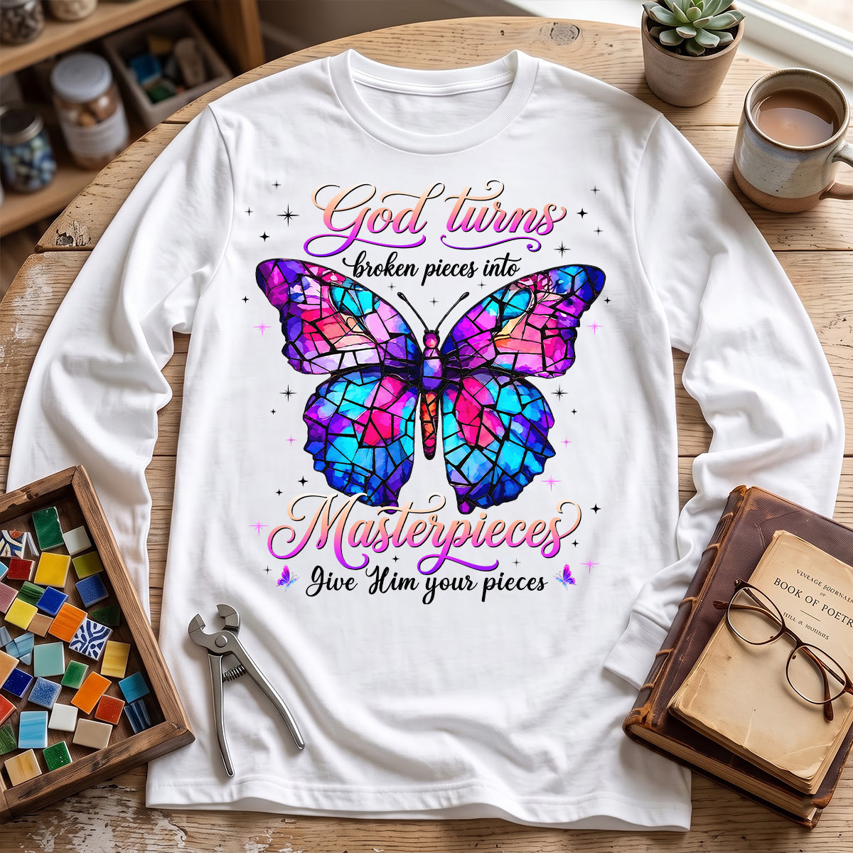 Broken Pieces Into God’s Masterpiece |  2D Unisex Long Sleeve