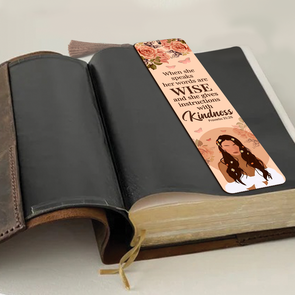 When She Speaks, Her Words Are Wise - Personalized Wooden Bookmarks NUH482