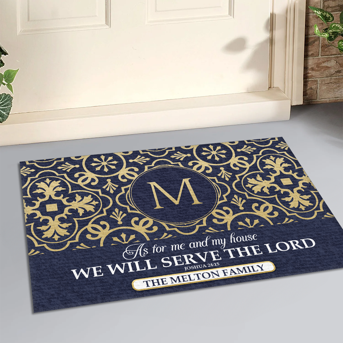 As For Me And My House We Will Serve The Lord | Personalized Doormat