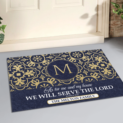 As For Me And My House We Will Serve The Lord | Personalized Doormat