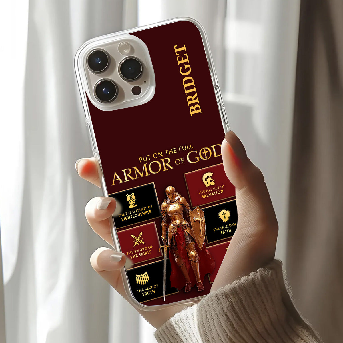 Put On The Full Armor Of God  | Personalized Clear Silicone Phone Case