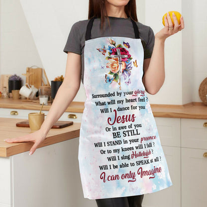 Jesuspirit Apron With Neck Strap | I Can Only Imagine | Rose And Cross | Useful Gift For Christians A17