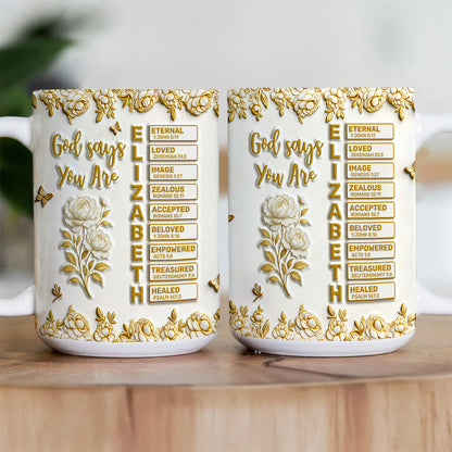 God Says I Am | Personalized Ceramic Coffee Mug