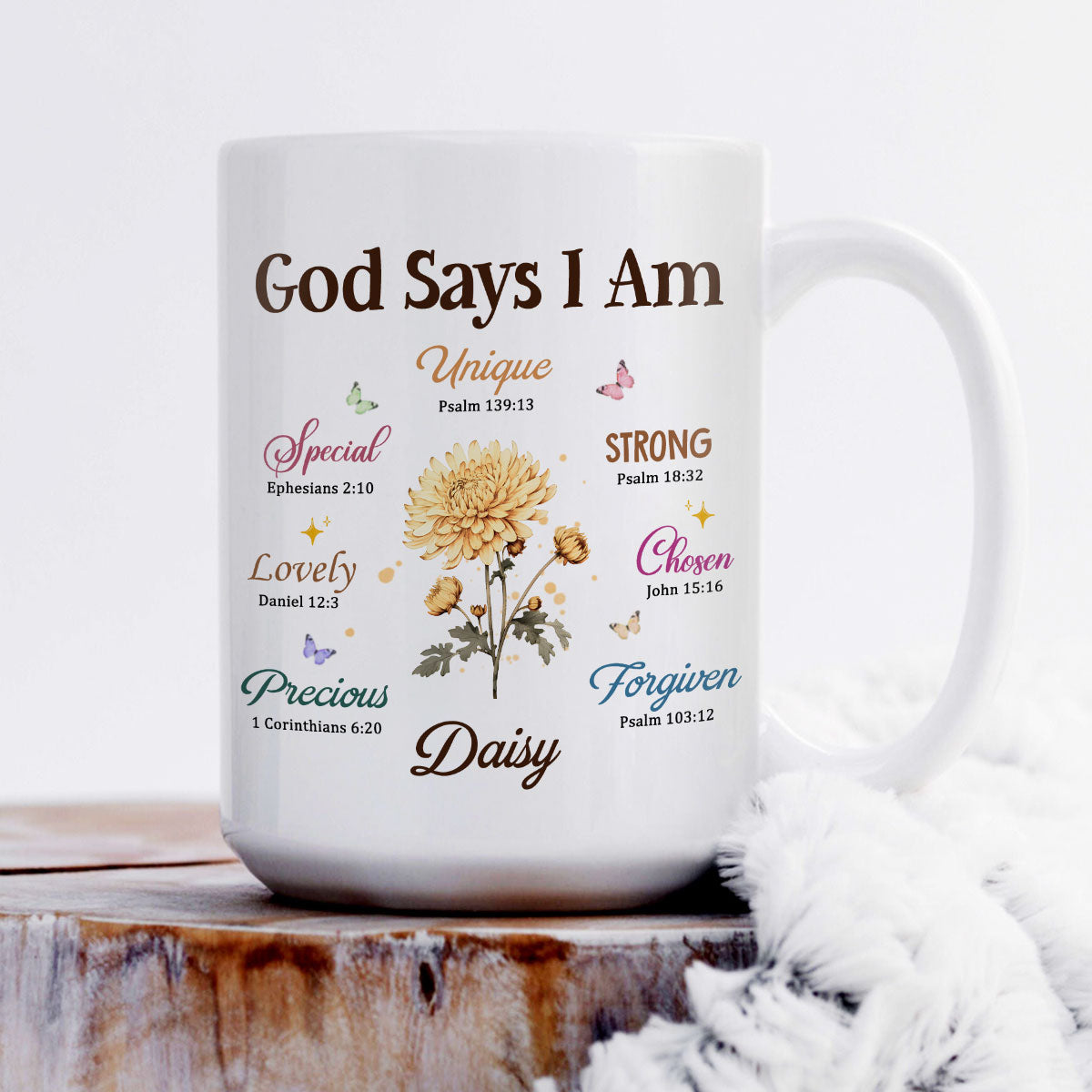 God Says I Am | Personalized White Ceramic Mug