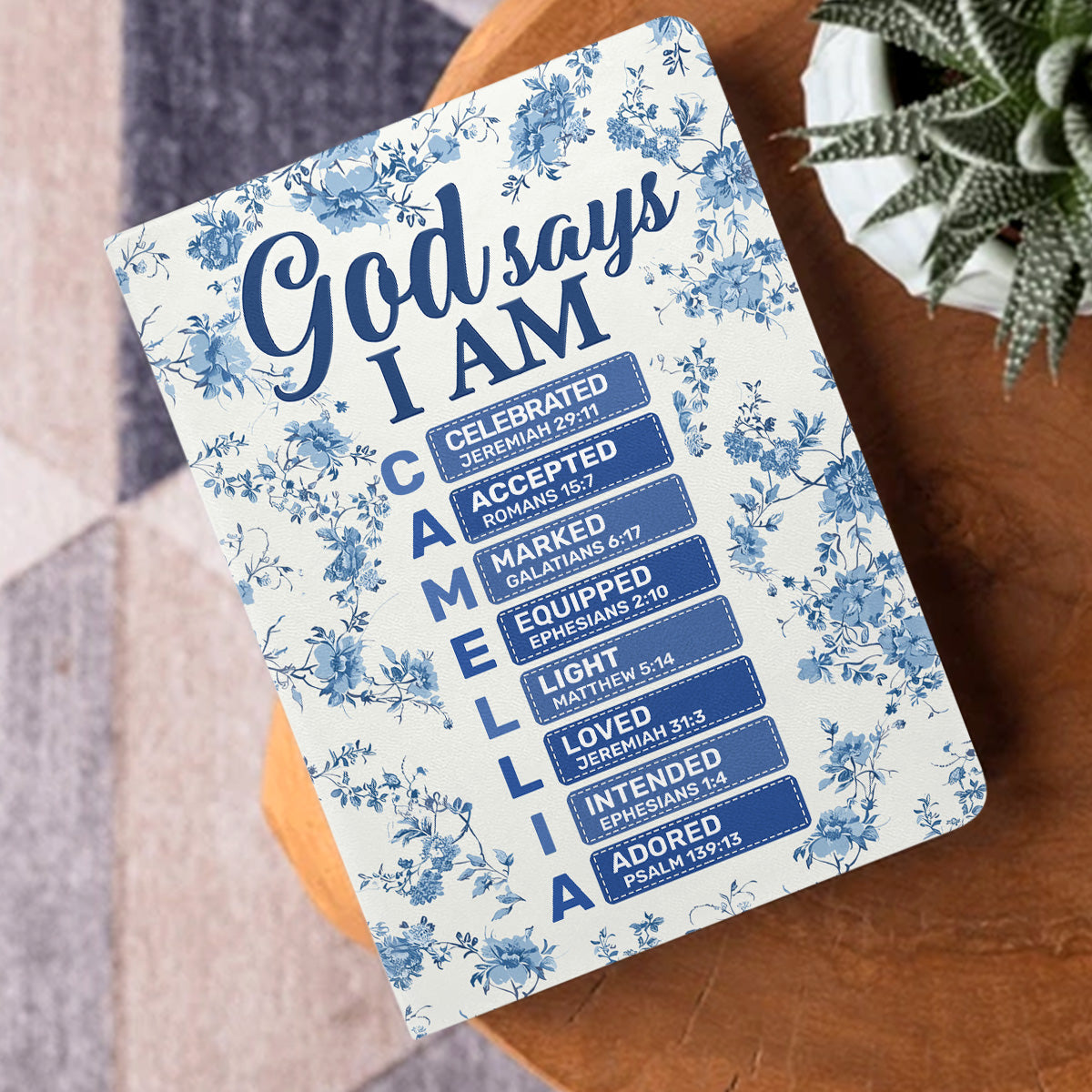 God Says I Am  | Personalized Leather Cover Notebook