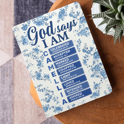 God Says I Am  | Personalized Leather Cover Notebook