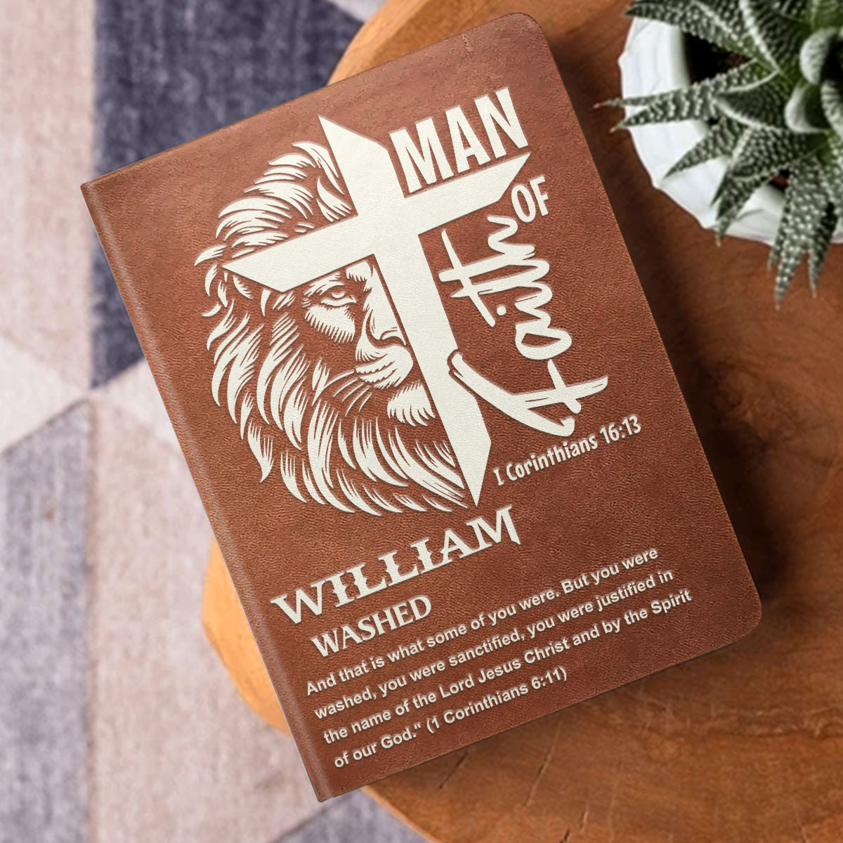 Man Of God | Personalized Leather Cover Notebook