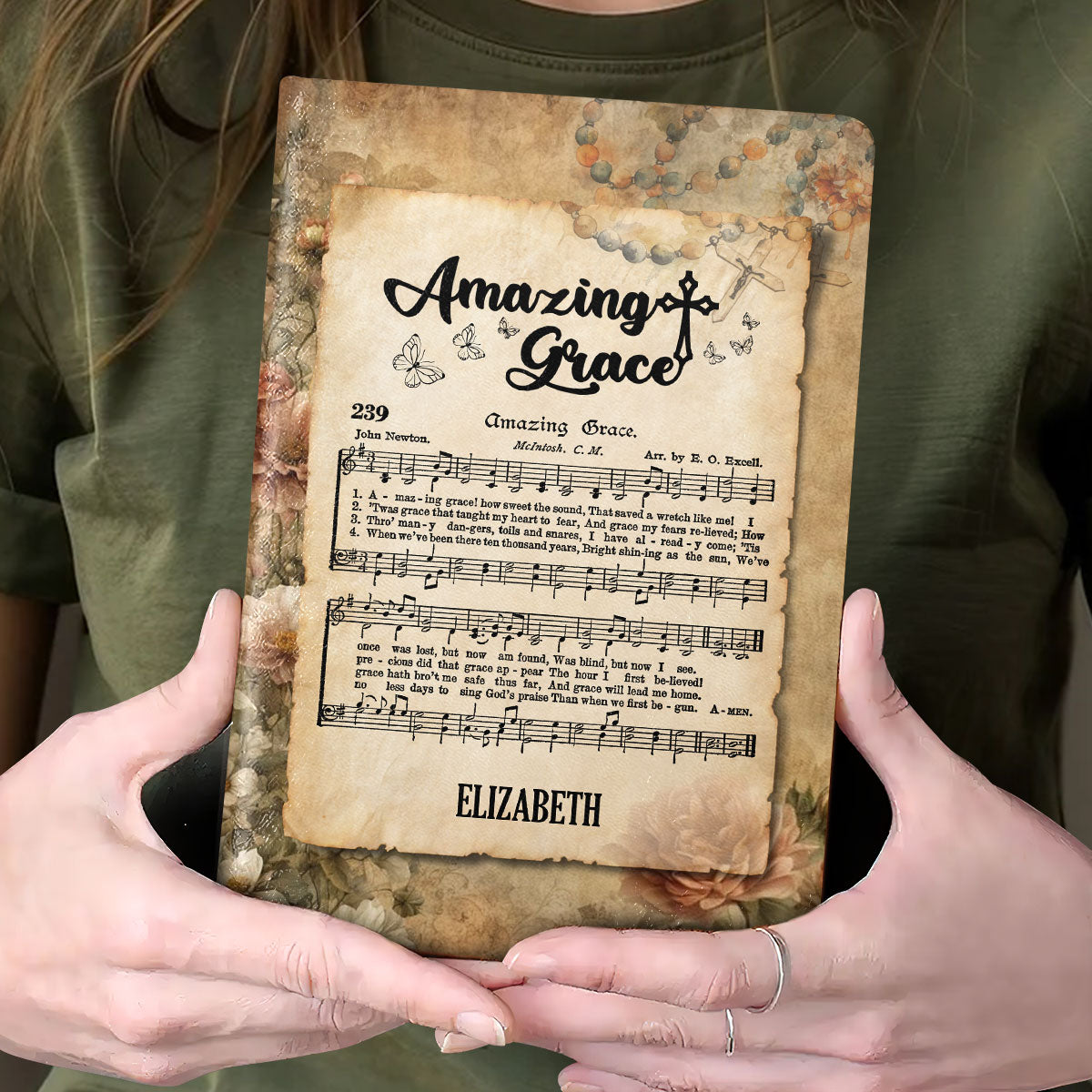 Amazing Grace | Personalized Leather Cover Notebook