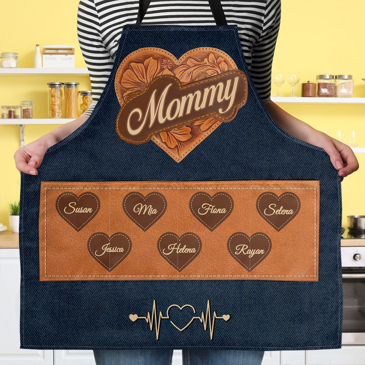 Gift For Mom And Grandma | Personalized Apron With Pocket