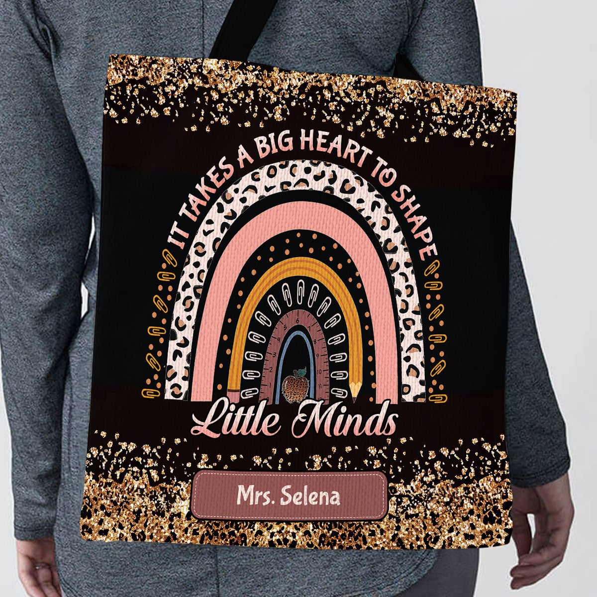 It Takes A Big Heart To Shape Little Minds | Personalized Tote Bag JSTBM1058