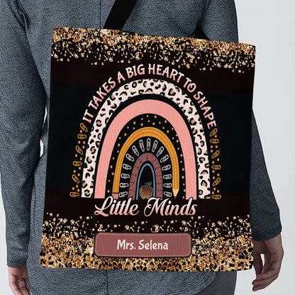 It Takes A Big Heart To Shape Little Minds | Personalized Tote Bag JSTBM1058