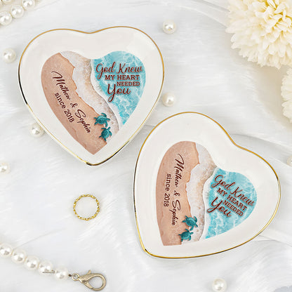 God Knew My Heart Needed You | Personalized Heart Shaped Jewelry Dish