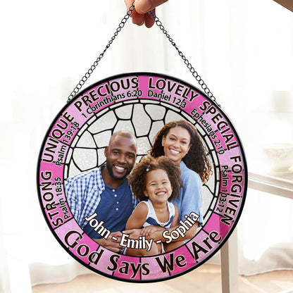God Says We Are   | Personalized Stained Glass Window Hanging Suncatcher