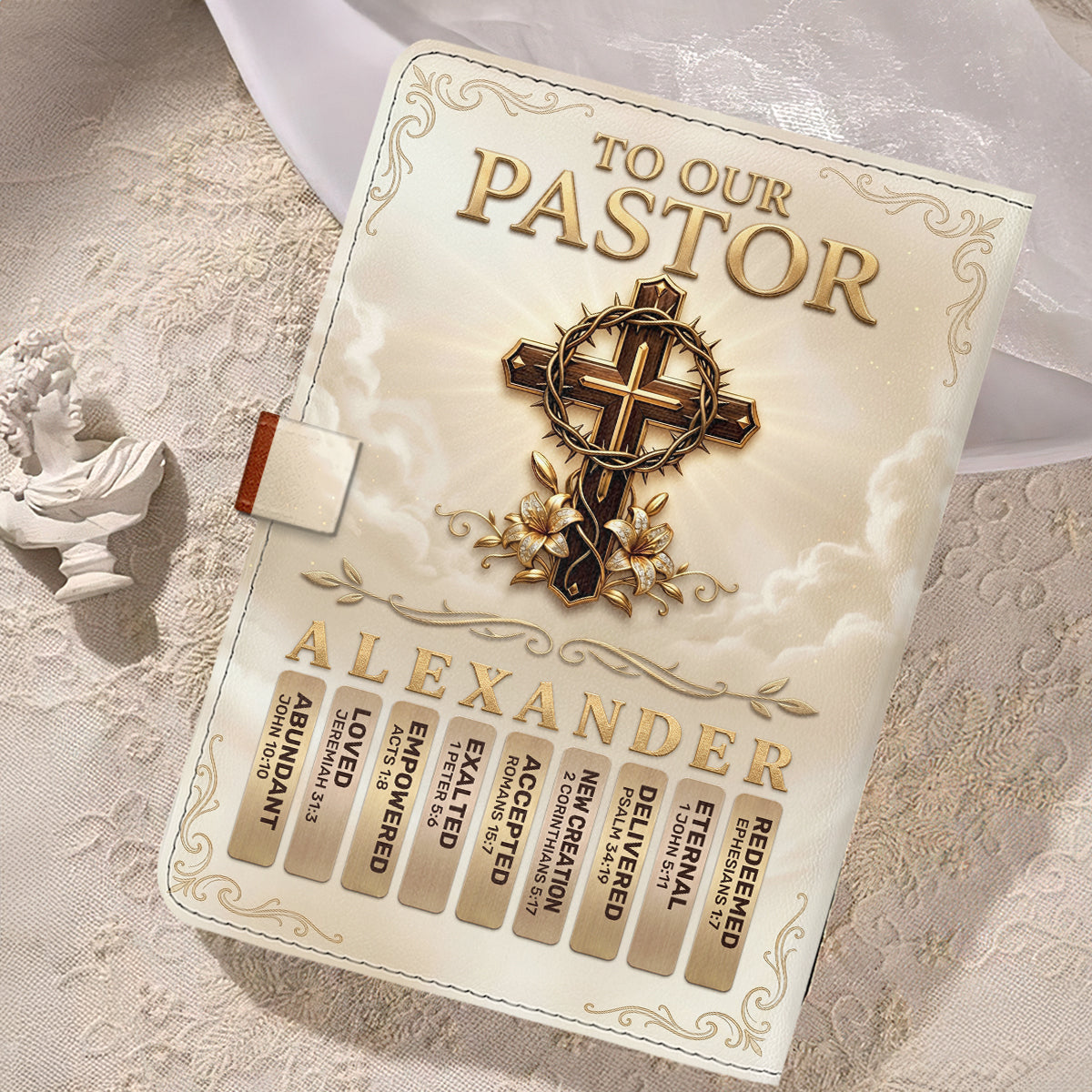 To Our Pastor | Personalized Leather Notebook & Pen Set