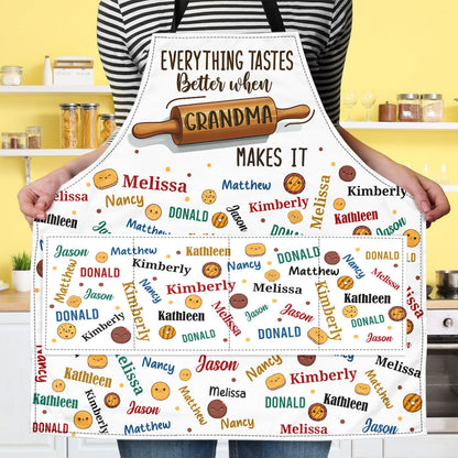 Everything Tastes Better When Grandma Makes It | Personalized Apron With Pocket