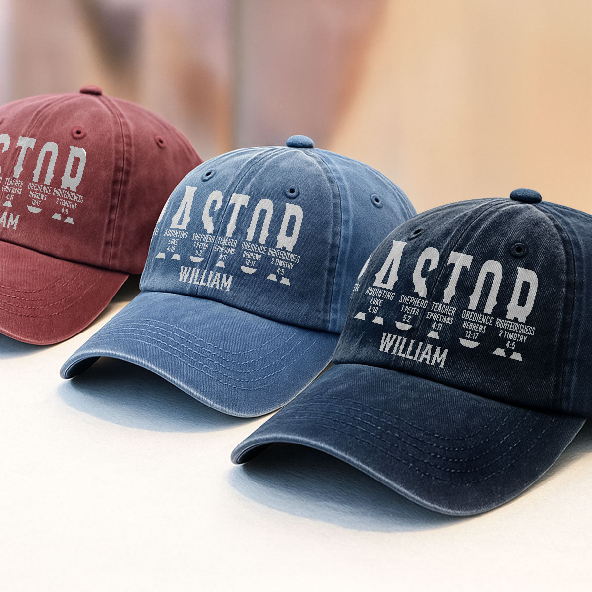 Pastor's Calling | Personalized Vintage Washed Denim Cap