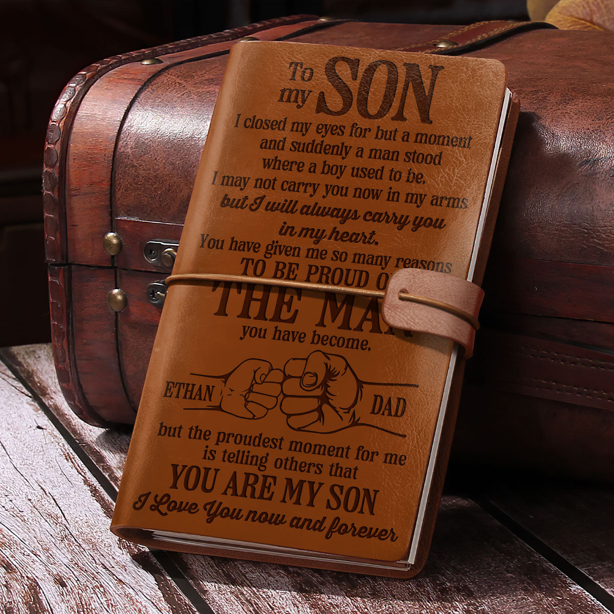 To My Son | Personalized Leather Bound Journal JSLBJTH768D