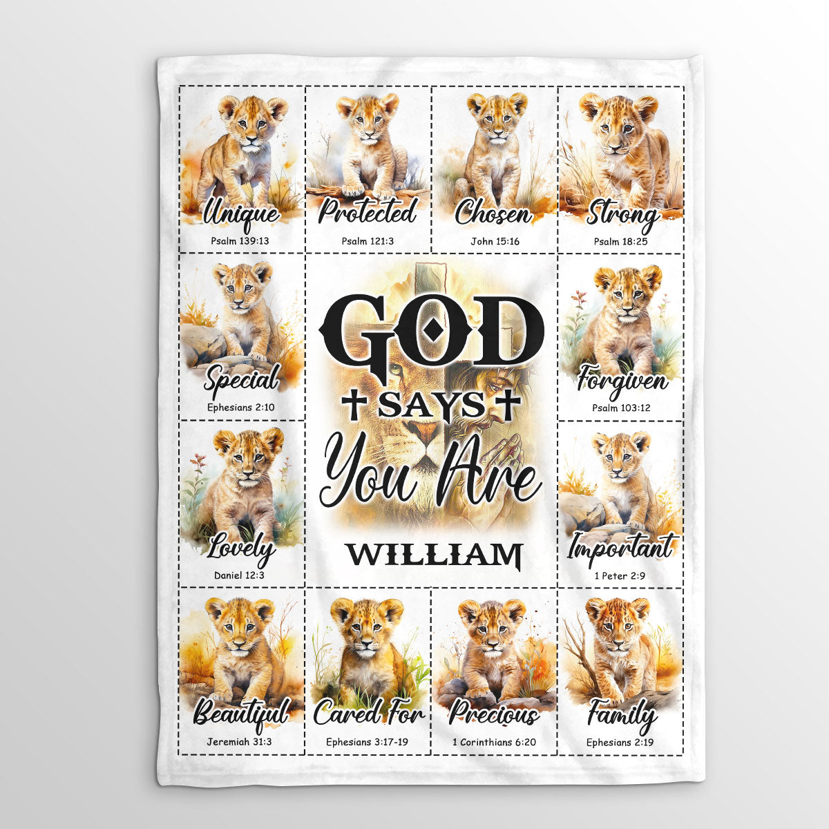 God Says You Are Baby Lion | Personalized Fleece Blanket