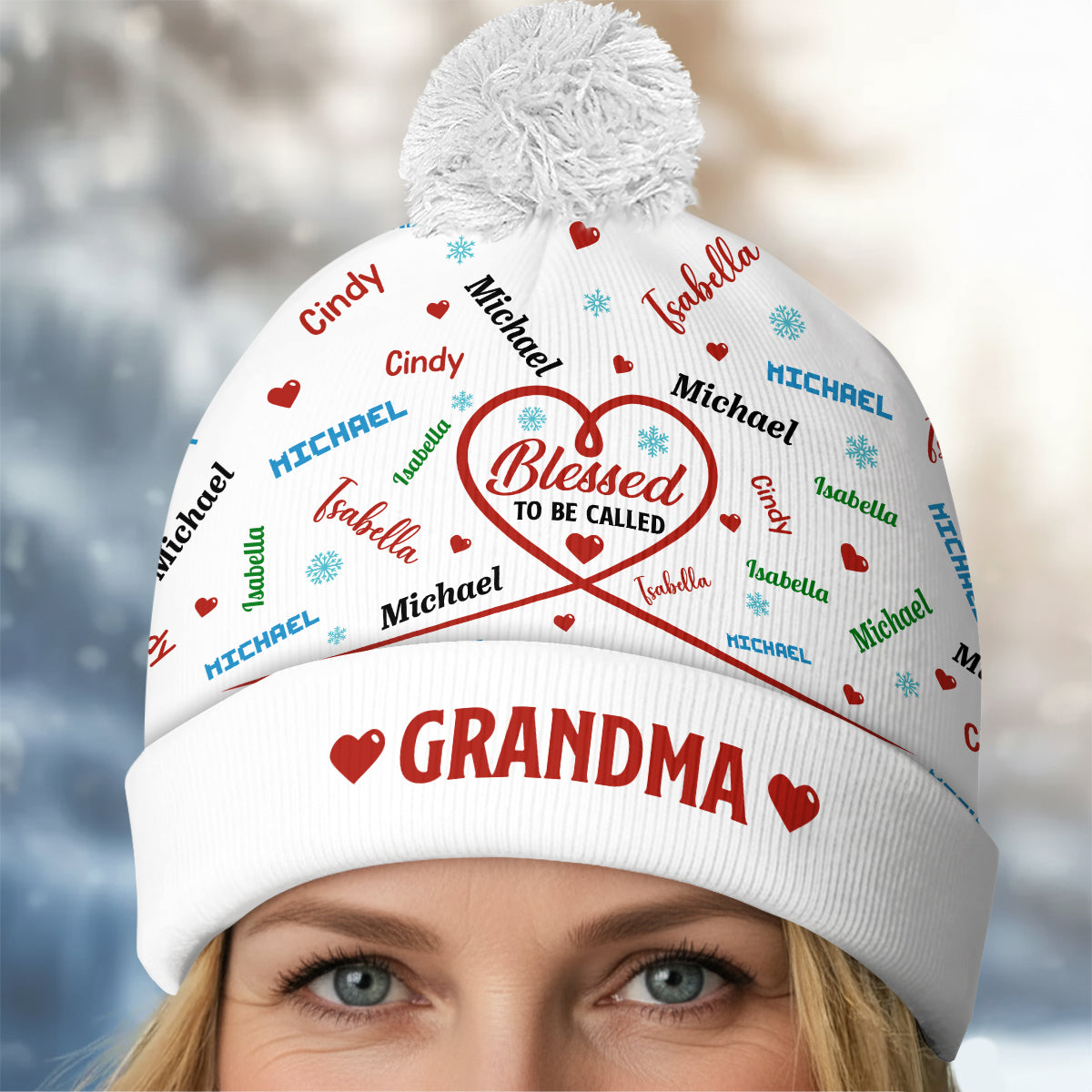 Blessed To Be Called Grandma  | Personalized Bobble Beanie Hat