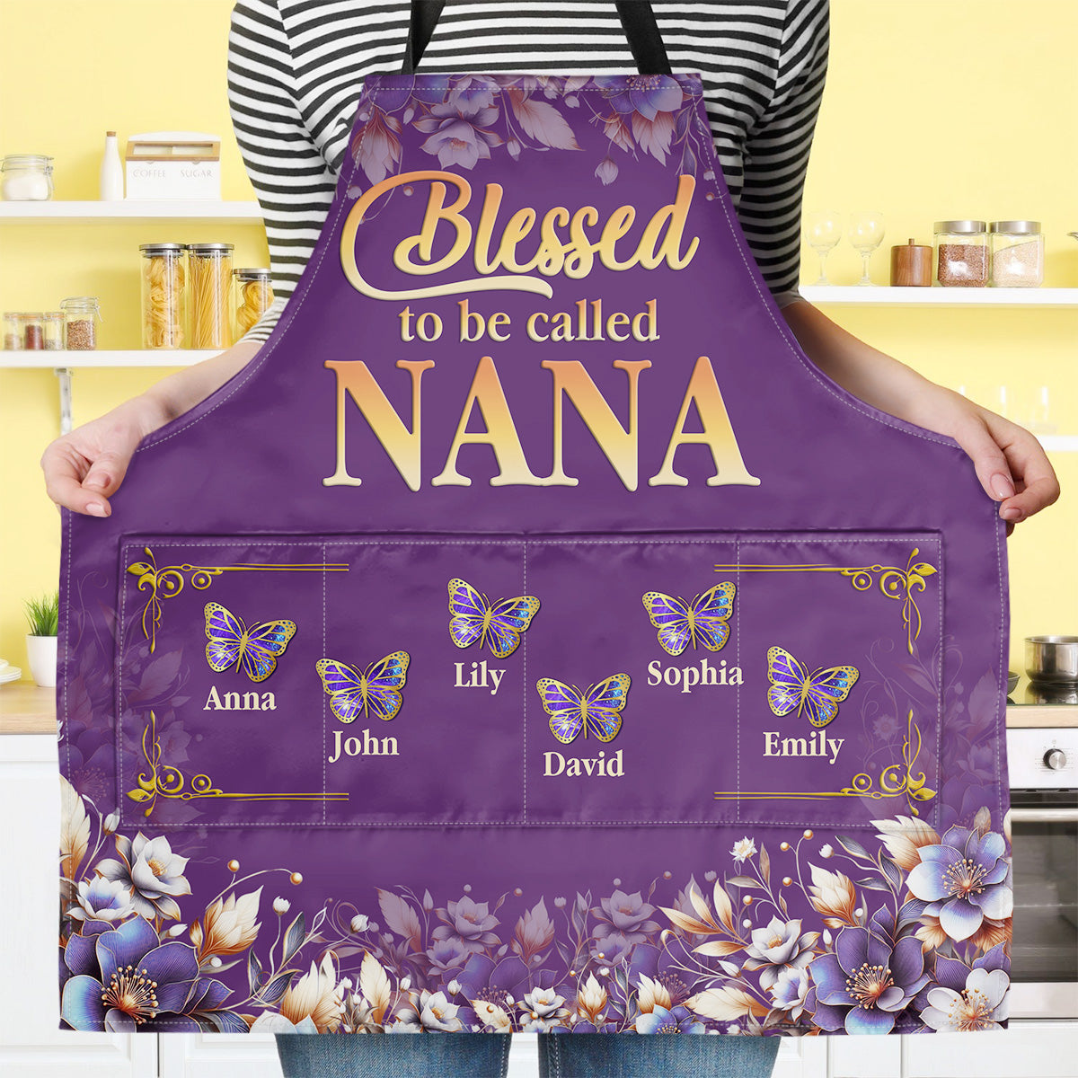Blessed To Be Called Nana | Personalized Apron With Packet