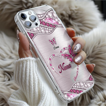 Butterflies Of Nana’s Love | Personalized Clear Silicone Phone Case