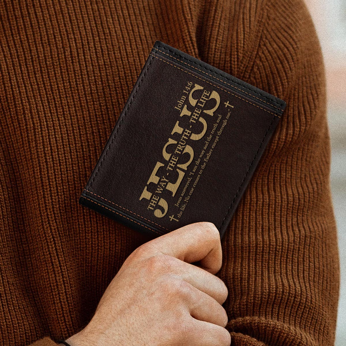 Jesus The Way The Truth The Life | Personalized Folded Wallet For Men